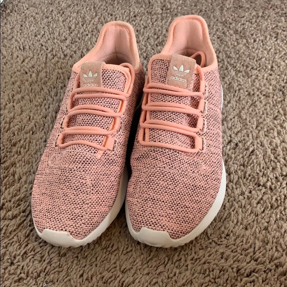 Pink with black Adidas shoes !